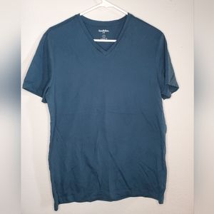 Dark Teal men's half sleeve t-shirt V-neck